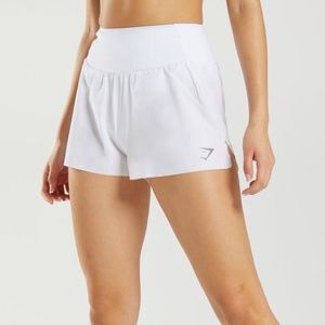 GYMSHARK SPEED SHORTS: WHITE - SIZE M